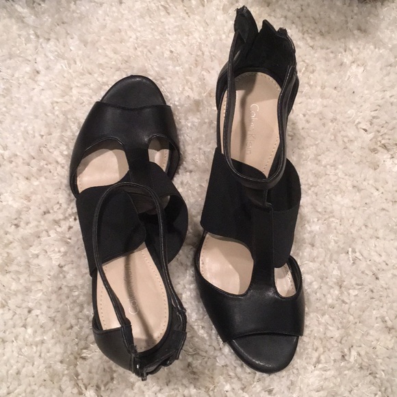 Strappy, sexy, and comfy black heels. Like New - Picture 6 of 8